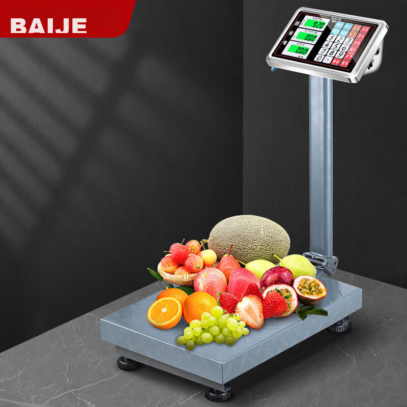 Baijie Digital Electronic Scale, Folding Price Scale, Folding Weighing Scale, Folding Platform Scale for Commercial Use, 300KG, TCS-300