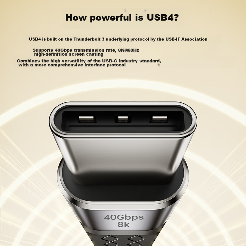 Biaze USB4 Data Cable, Type-C Full-Function Ctoc, Compatible with Thunderbolt 4, Dual-Head Short Cable, PD240W Charging Cable, 40Gbps 8K, for Apple IPhone 15, Hard Drive Enclosure Connection Cable