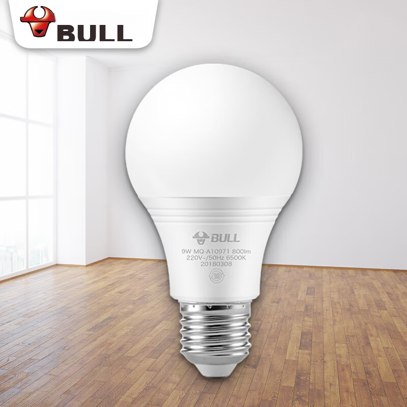 BULL LED Bulb Globe Light, E27 Screw Base, 9W Globe Bulb, Cool White (Daylight Color), 6500K, E27 Screw Base