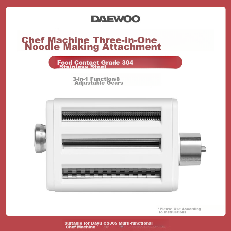 DAEWOO Kitchen Machine, Multi-Functional Home Dough Mixer, Kneading Machine, Noodle Maker, Pasta Maker, CSJ05 Dedicated Three-In Dough Accessories