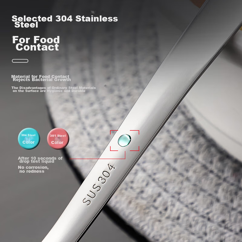 Guangyi 304 Stainless Steel Hot Pot Ladle, Soup Ladle And Strainer, Two-Piece Set, Thickened And Extended, One-Piece Long Handle, GY8576