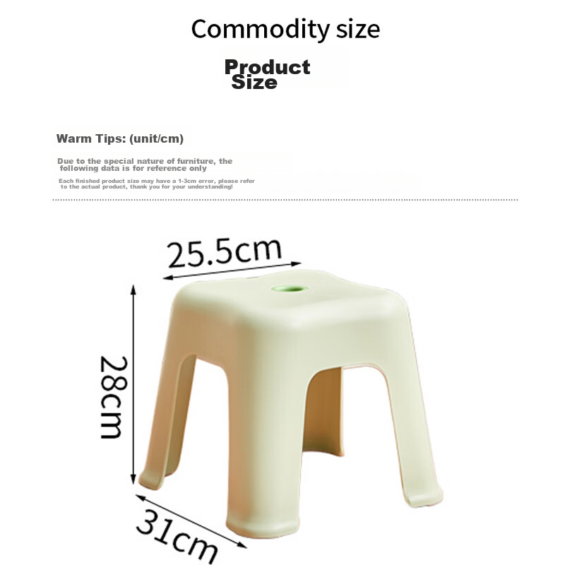 Guangduola Small Plastic Stool, Adult Home Bathroom Shower Stool, Thickened Non-Slip Footrest Low Stool