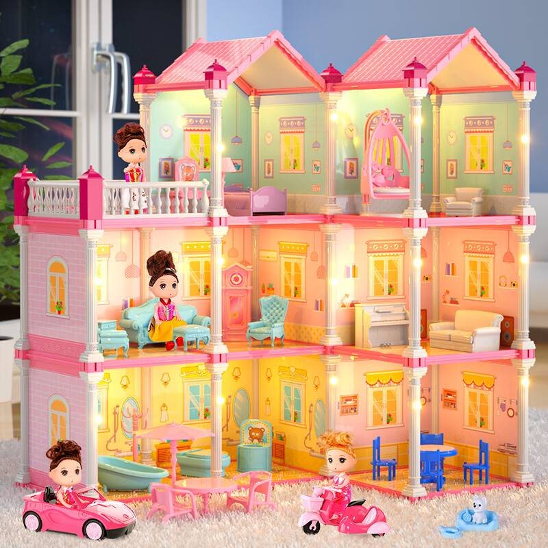 GUOU Girls' New Year Children's Gift, Doll Princess House Villa, Realistic Toy for Ages 3-6
