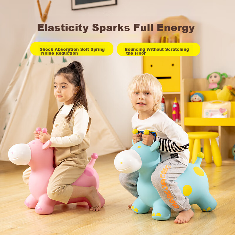 Hahaqiu Children's Toy Jumping Horse, 3-6 Years Old, Inflatable Pony, Kindergarten Sensory Integration Training, Christmas Gift, Deer