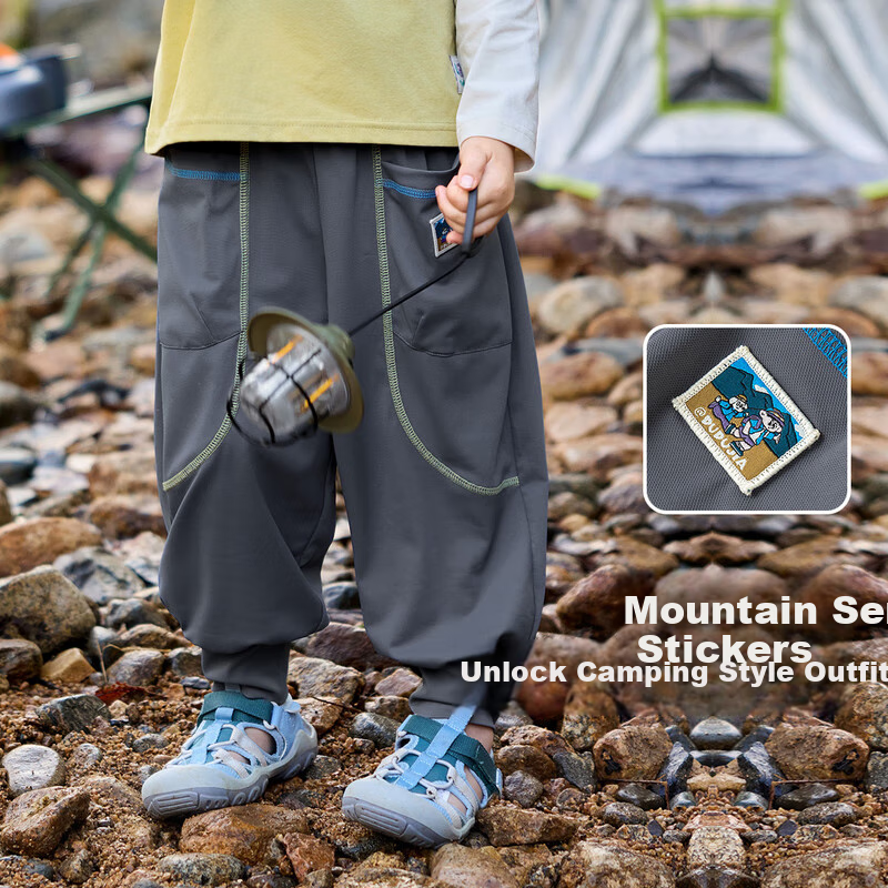 Dudu Home Children's Pants Spring New Baby Sports Pants Stylish Boys Spring Casual Pants Girls Long Pants Gray 120