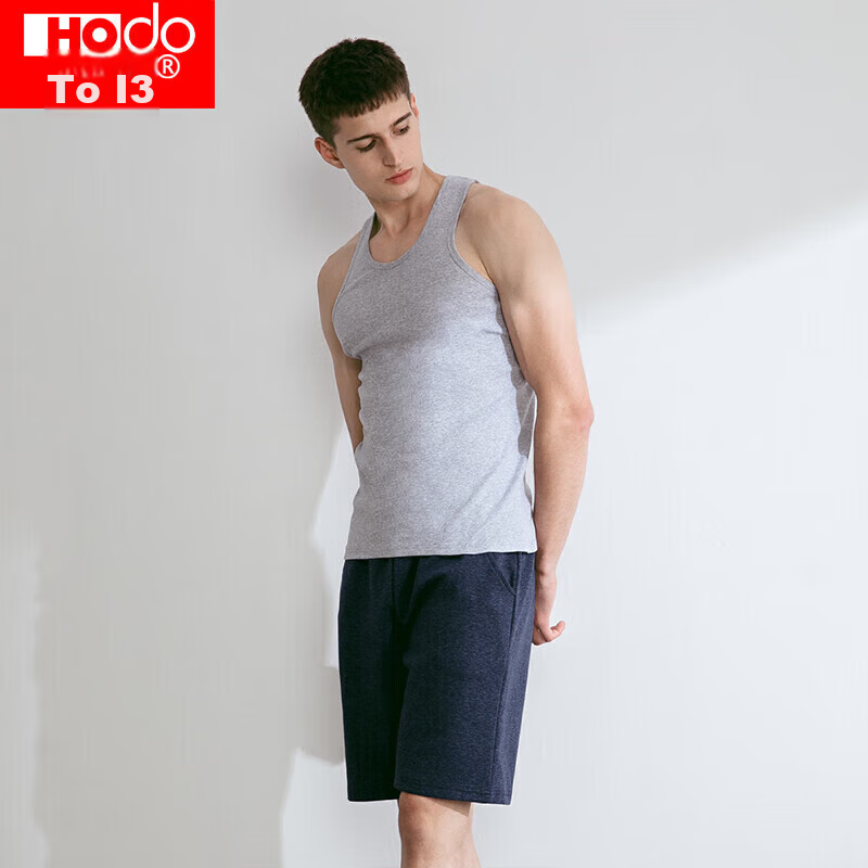 Hongdou Pure Cotton Tank Top for Men, Sleeveless Round Neck, Skin-Friendly Breathable, Athletic Fitness Slim-Fit Undershirt for Men