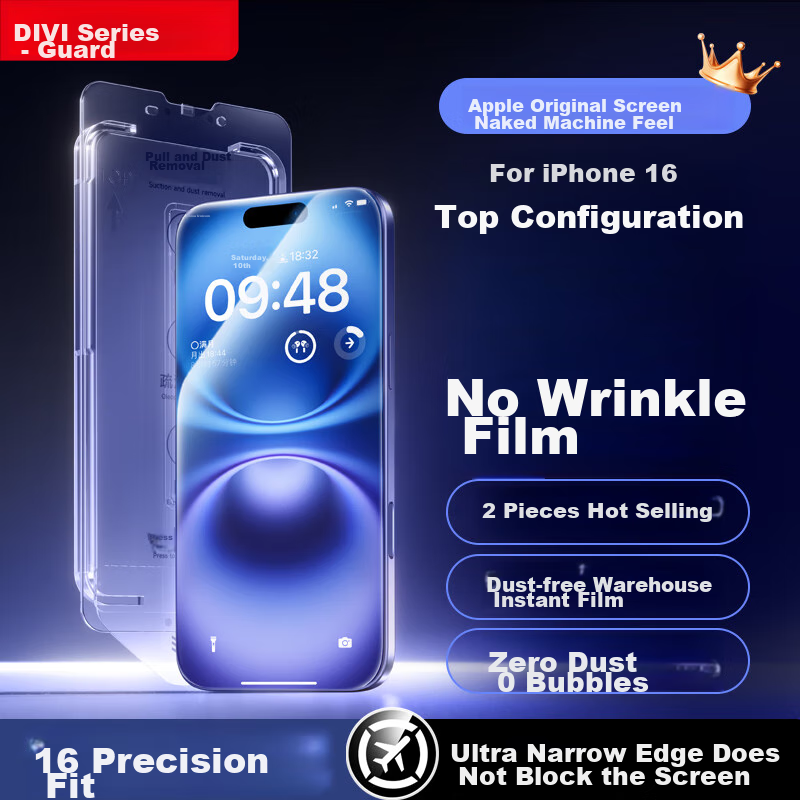 First Guard [2-Pack Value Pack] Tempered Glass Screen Protector for IPhone 16, Anti-Dust, Shockproof, Anti-Fingerprint, Ultra-Thin, Full Coverage, Dust-Free Installation, Protective Film