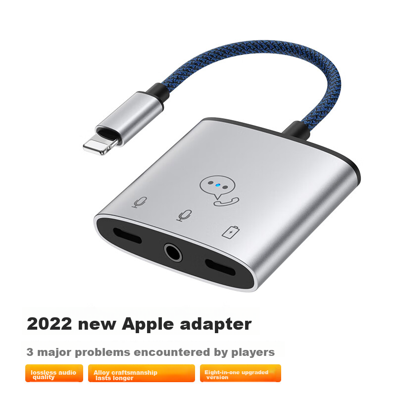 Deyu, Apple Earphone Adapter Three-In Charging And Music Listening, for IPhone14 11 12pro 13 XS XR, Audio Converter Splitter, Live Streaming Sound Card, Gaming, PUBG Voice Chat