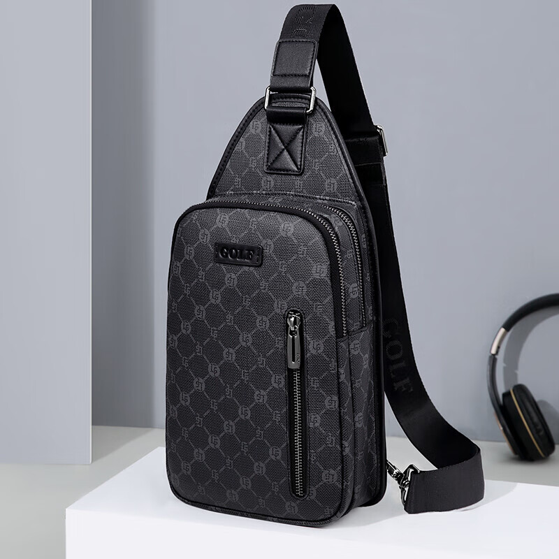 Golf Chest Bag, Large Capacity Crossbody Bag for Men, Printed Shoulder Bag, Casual Business Small Backpack, Phone Bag, Trendy Sports Bag