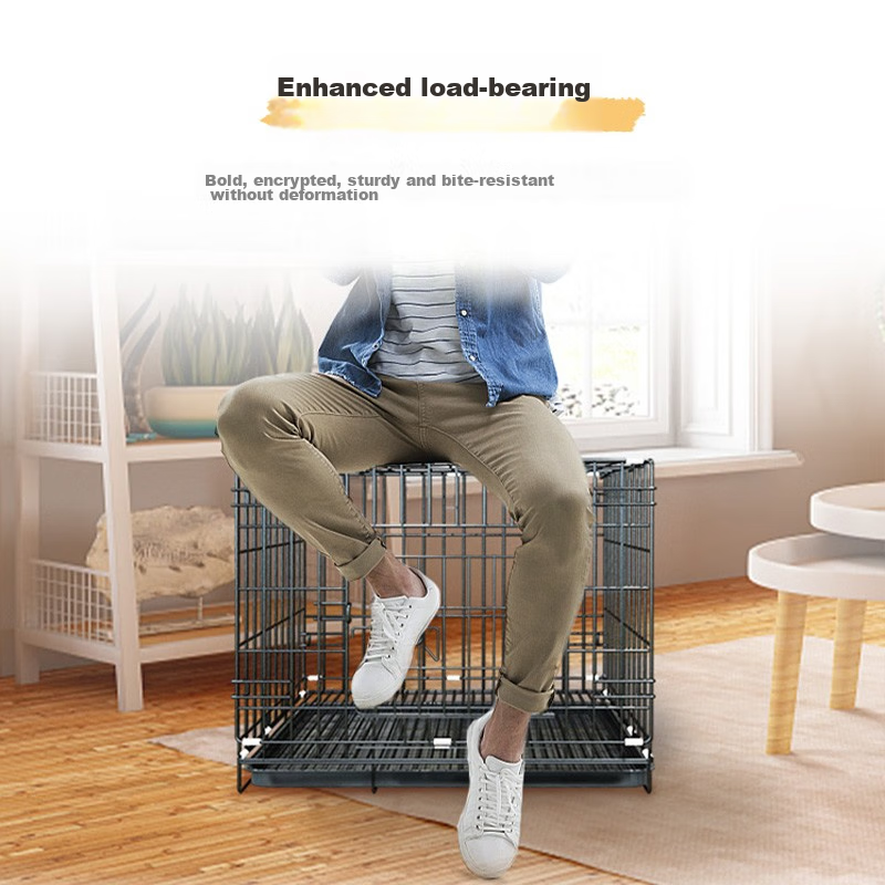 CHONGLEGUAI Dog Crate Cat Cage Dog Kennel for Small And Medium Dogs with Toilet, Foldable Portable Cat Cage for Kittens And Rabbits 600ZG