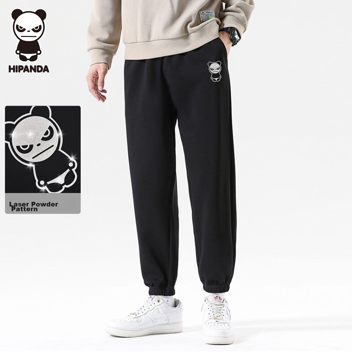 HIPANDA Men's Casual Pants, Summer Tapered Leg Design, High-Waisted Straight-Leg, Loose-Fitting Trendy Sweatpants, Black, XL