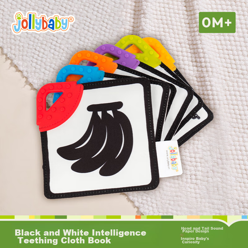 Jollybaby Black And White Cards for 0-3 Months, Early Education, Baby Training, Black And White Visual Cards, Black And White Teether, Small Cloth Book Gift