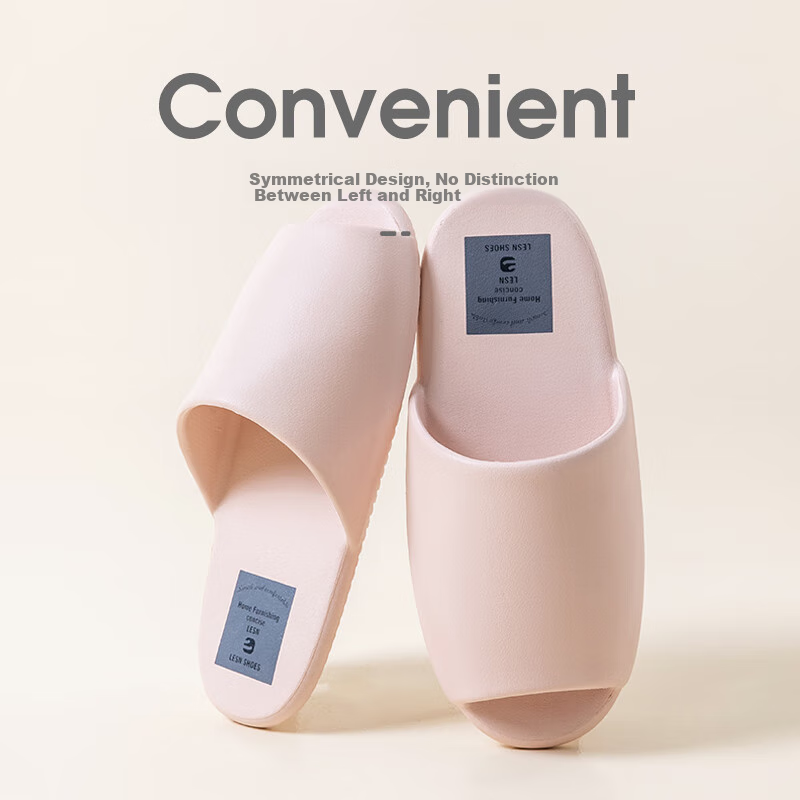 Daxi Mr. Simple Comfortable Slippers for Women Summer Home Indoor Couple Korean Style Symmetrical Slippers Female Peach Pink 40-41