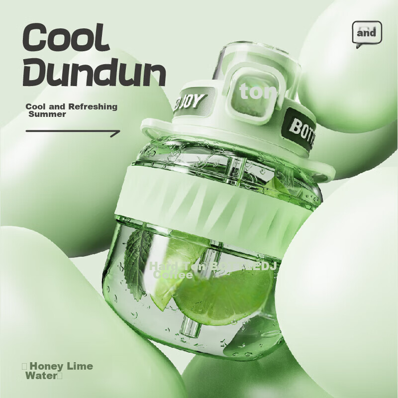 BOTTLED JOY, Tuntun Bucket Sports Water Bottle, Fitness Water Cup, Plastic Cup, Cute Tuntun Cup, Portable Handheld Cup, Student Cup