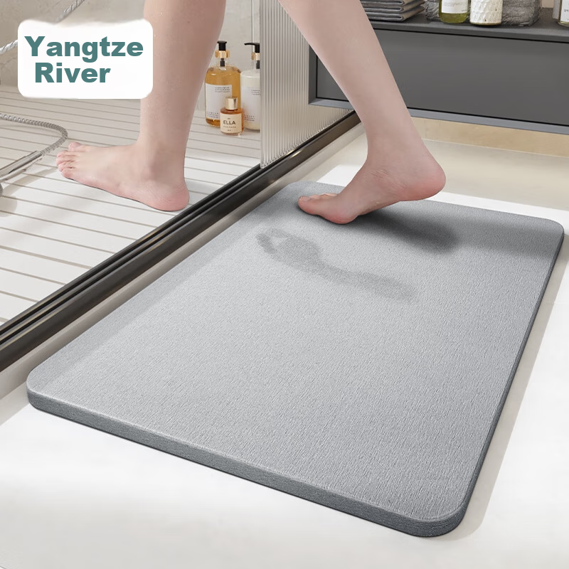 Dajiang Hard Diatomaceous Earth Bath Mat, Bathroom Foot Mat, Toilet Entrance Absorbent Mat, Bathroom Mat, 39x60cm