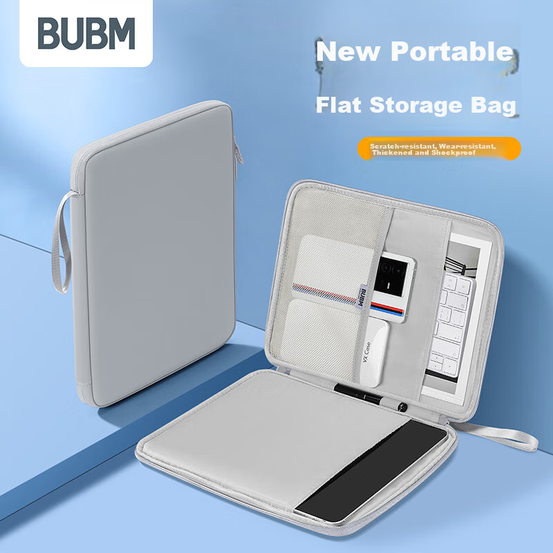 BUBMipad Tablet Sleeve, 11-Inch Protective Case, Apple Huawei Tablet Accessory, Storage Pouch, Dark Gray