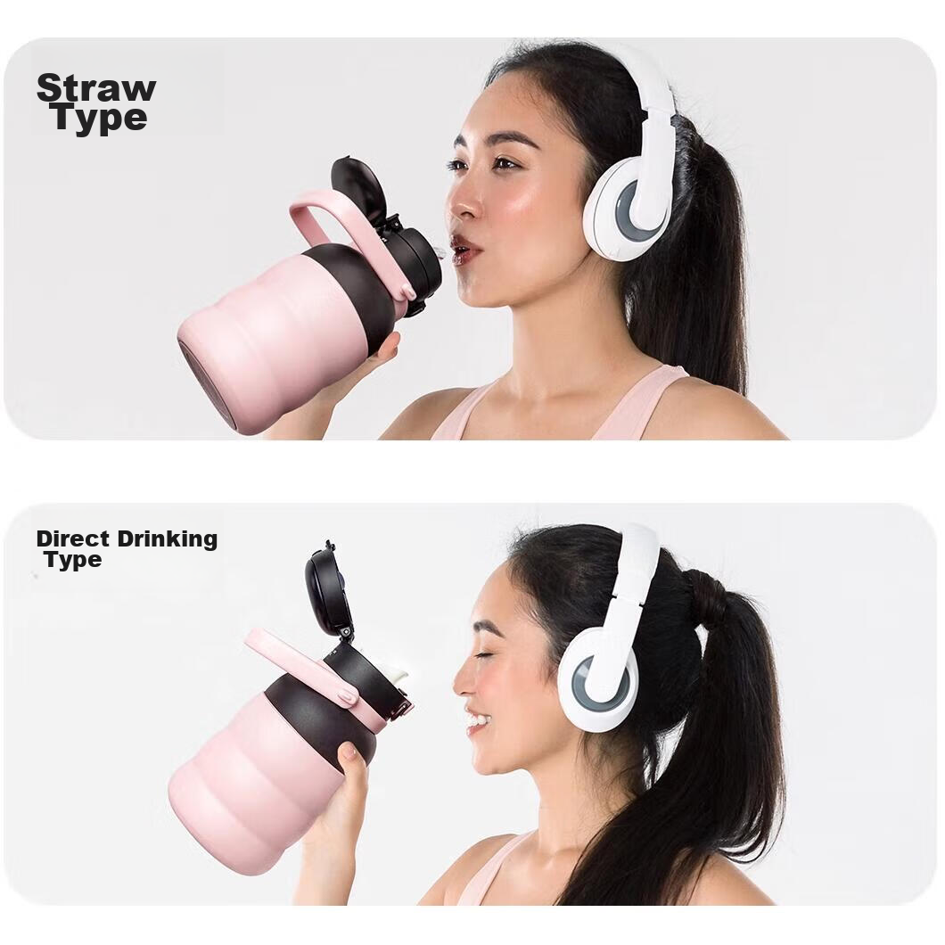 QWE Large Capacity Insulated Tumbler, 1000ml, Energetic Pink, Dual-Drinking Portable Strap, Goddess Edition, 2024 New Model