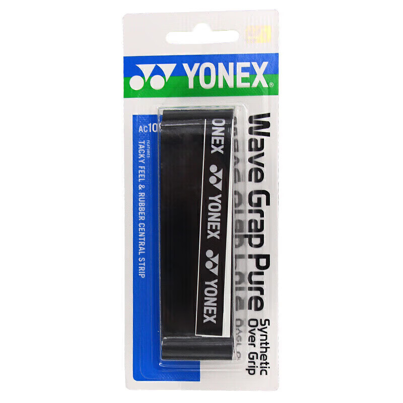 YONEX Badminton Grip Tape, Non-Slip, Sweat-Absorbing, Handle Grip Tape, AC-108WEX, Black
