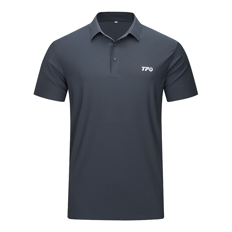 TFO Seamless Ice Silk Polo Shirt Comfortable Breathable Sports Top Short Sleeve A6112439 Men's Dark Gray L