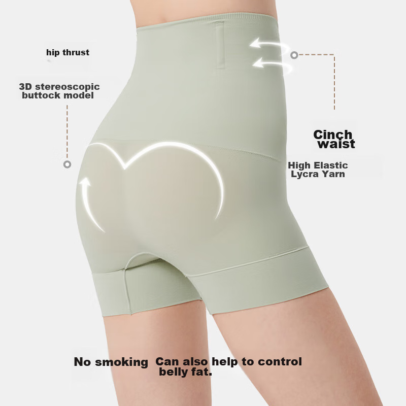 Ubras High-Waisted Tummy Control And Butt-Lifting Pants, Shaping Shapewear, Waist-Cinching Slimming Women's Underwear, Skin-Like Feel, Three-Quarter Length, Size L