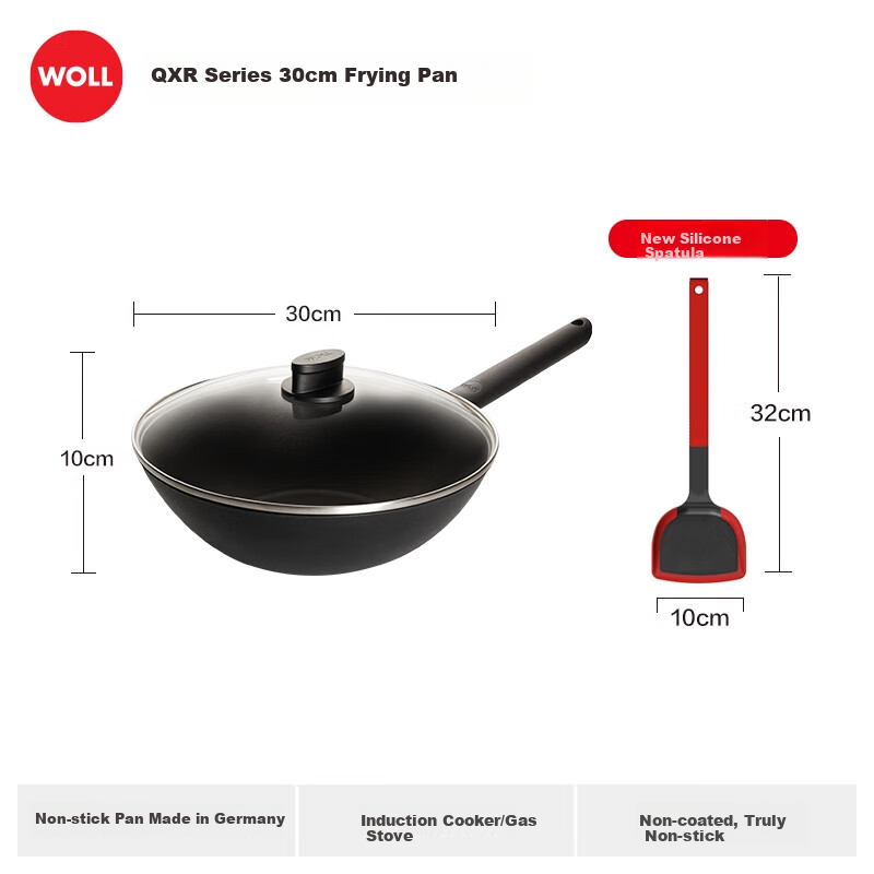 WOLL German Imported Non-stick Stir Fry Pan, Coating-free, Smoke-free, for Cooking on Induction Cooker