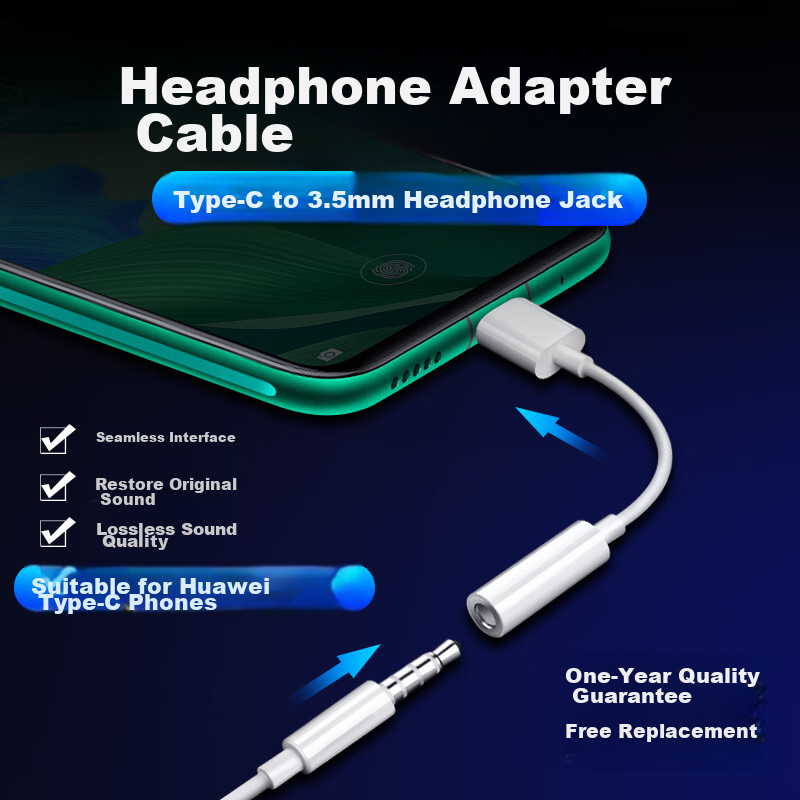 Trendsetter Compatible with Huawei Earphone Adapter Converter for Mate70/60Pro/Pura70/nova14/Honor Magicv7/6pro/400/300/200 Earphones Adapter Cable