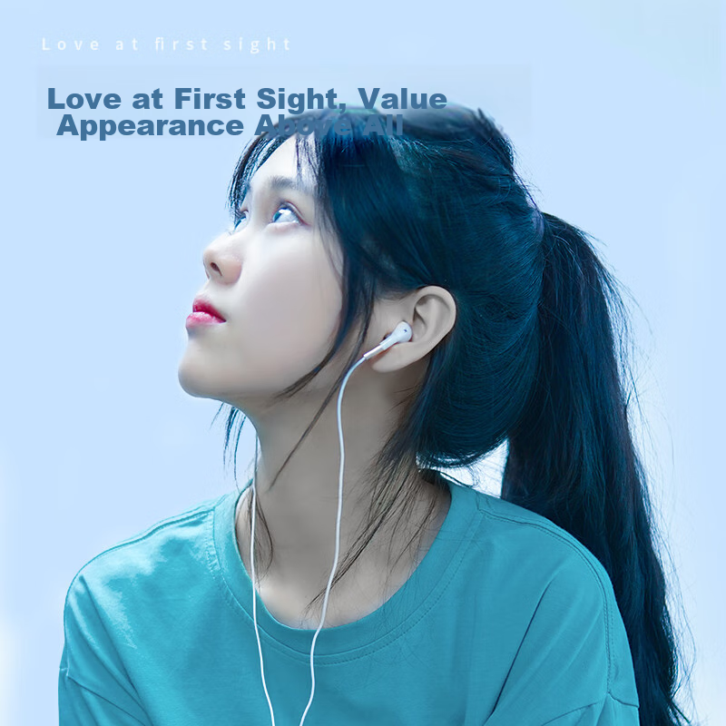 Sibyl Wired Semi-In Noise-Cancelling Headphones for Calls And Karaoke, Compatible with Phones And Computers, for Women, Huawei, Xiaomi, Vivo, Oppo, Moonlight White, with Three-Button In-Line Control,