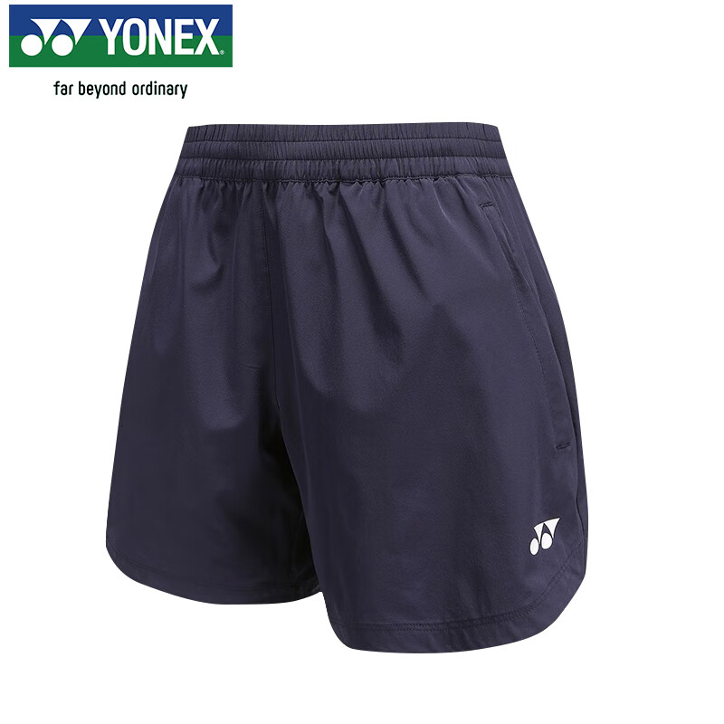 YONEX Badminton Shorts for Women, Comfortable, Quick-Drying, Sweat-Wicking, Breathable, Sports Shorts, 220123BCR, Navy Blue, Size L