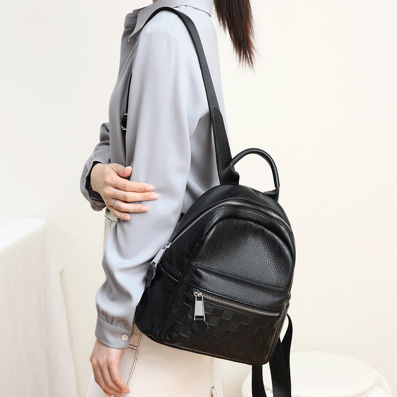 Viney Leather Backpack for Women, Large Capacity, Lightweight, Travel Bag, Stylish Schoolbag, Birthday Gift for Girlfriend