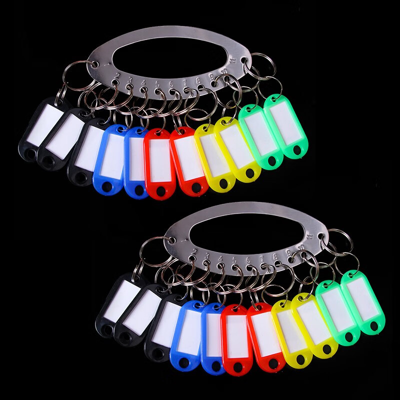 TaTanice (Two-Pack) Key Ring, Key Chain with Marker, Dormitory Key Management Storage, Handheld Metal Key Management Tag, 11-Slot with Marker