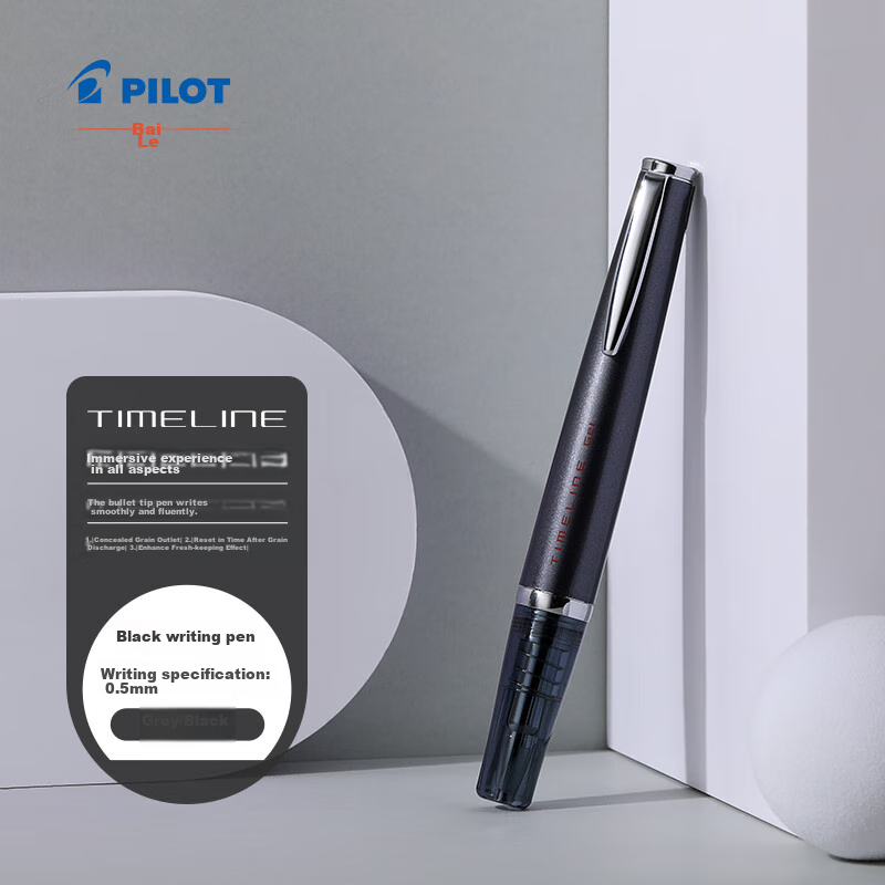 PILOT TIMELINE Portable Advanced Gel Pen for Business Writing And Gifting, LTL-3SR 0.5mm, Gray/Black
