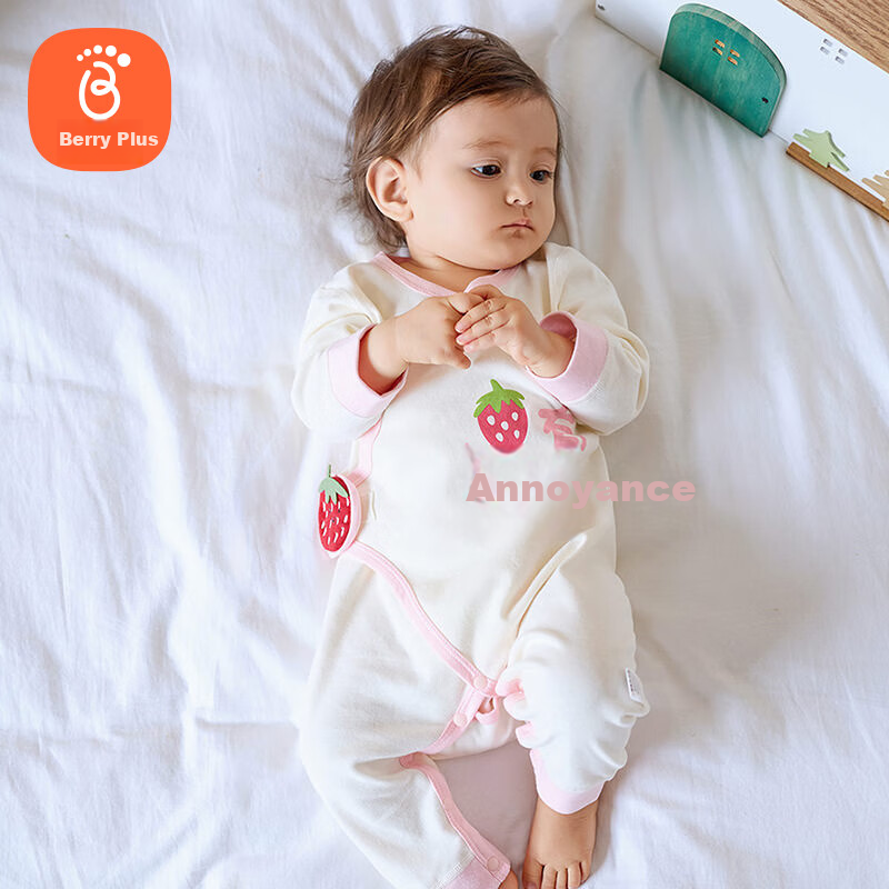 Babyprints Baby Romper Infant Pure Cotton Autumn and Winter Jumpsuit Soft and Comfortable Class A Hundred Days Clothing Strawberry Trouble 66
