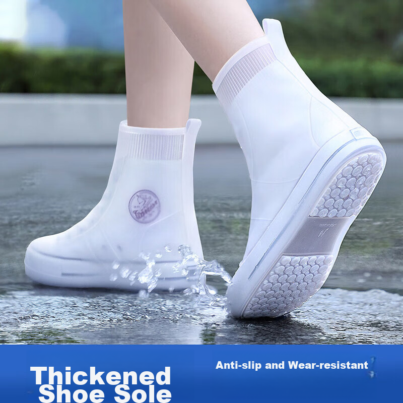 Bowonic Waterproof Shoe Covers, Thick Non-Slip Wear-Resistant Shoe Covers for Adults, XL Size