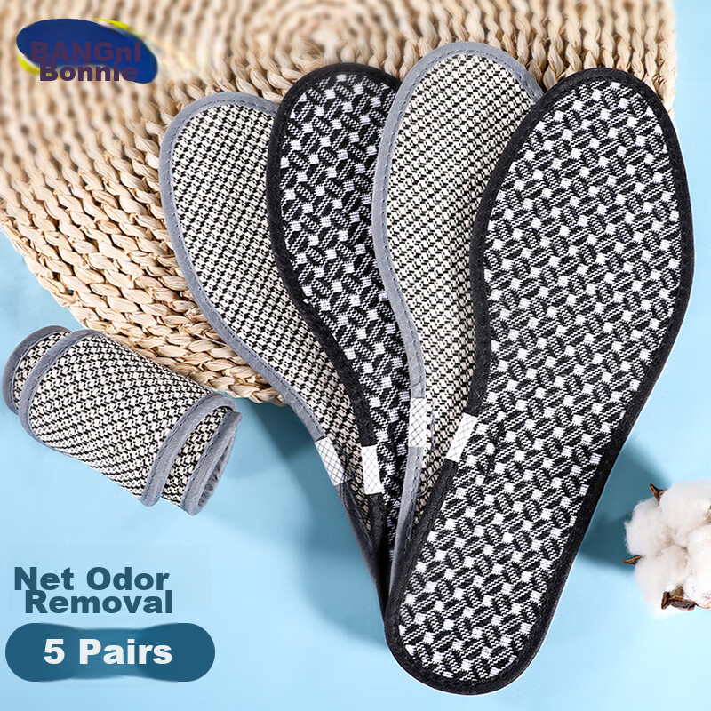 3AnGnI Antibacterial and Deodorant Insoles for Men and Women, Breathable and Sweat-absorbent, 5 Pairs, Size 38