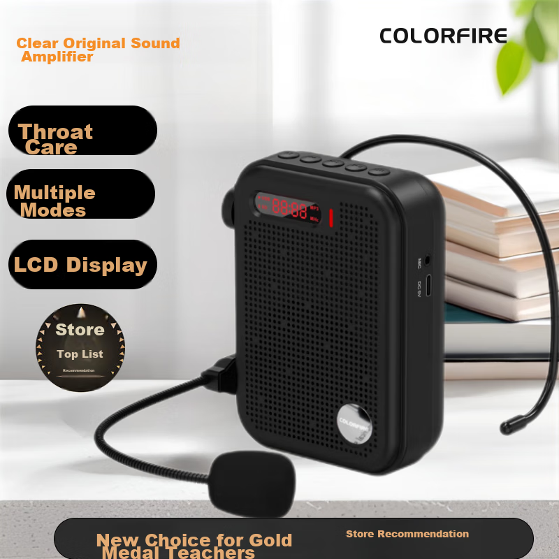 Colorfire Portable Mini Amplifier for Teachers' Lectures, Tour Guides, Outdoor Use, with USB Drive And Memory Card Slots, Speaker FS-K1401 Black