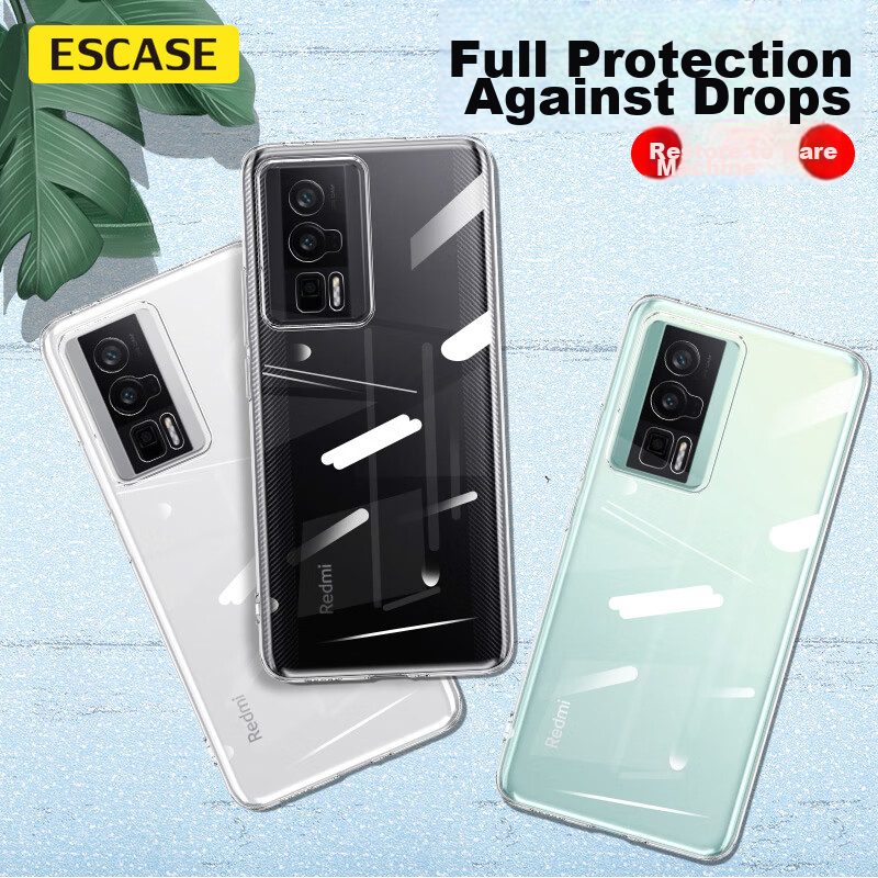 ESCASE Redmi K60/60Pro Phone Case, Xiaomi Redmi K60/60Pro Protective Cover, Shockproof Full Coverage/soft Case, Ultra-Thin Silicone (With Lanyard Hole), Protective Cover, Transparent