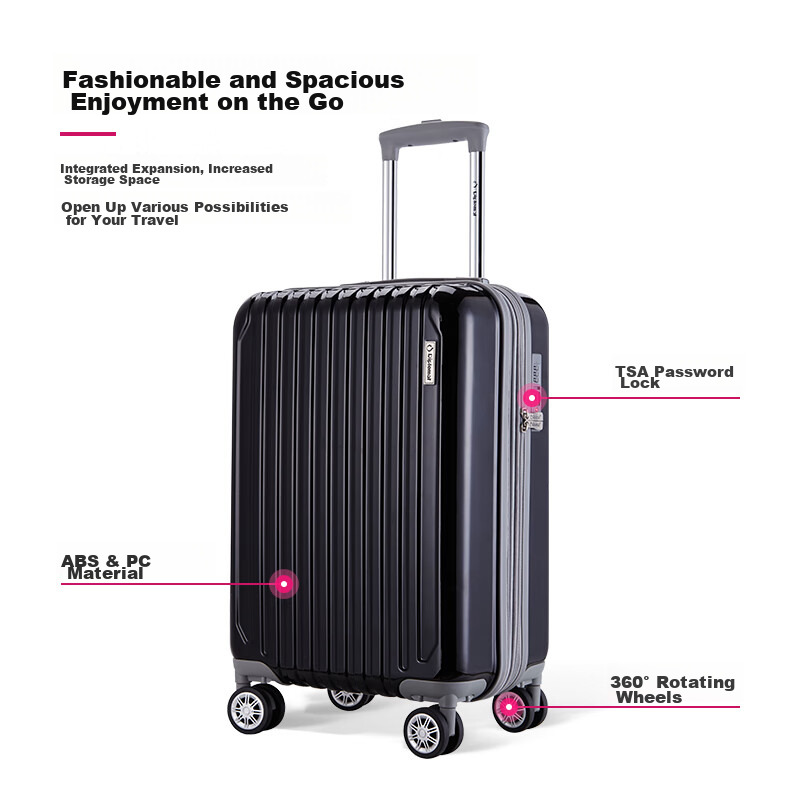 Diplomat 24-Inch Expandable Luggage Suitcase with Wheels And Password Lock for Men And Women, Travel Trolley Case TC-6673
