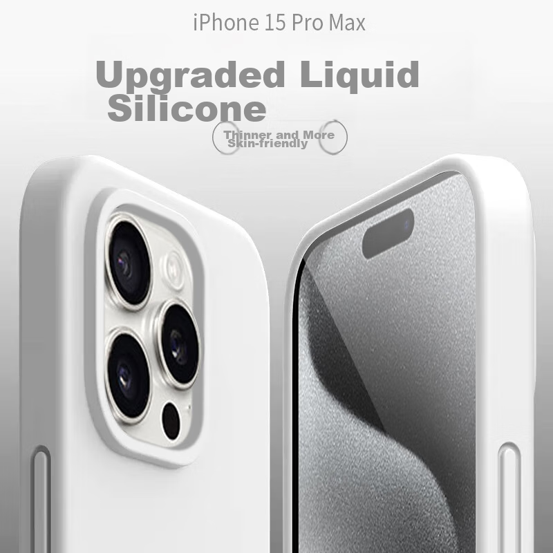 ESCASE IPhone 15 Pro Max Case, IPhone 15 Pro Max Protective Cover, Full Protection, New Upgraded Liquid Silicone, Shockproof, Ultra-Thin, Soft Case for Men And Women, Jade White SG-01