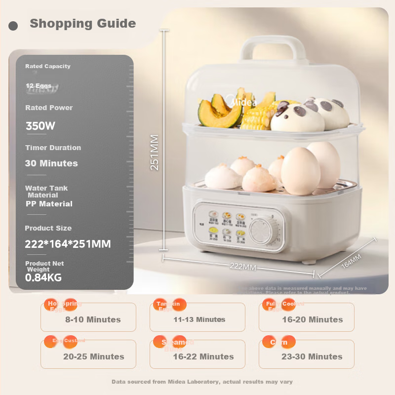 Midea Double Layer Mini Steamer Egg Cooker ZDE2015