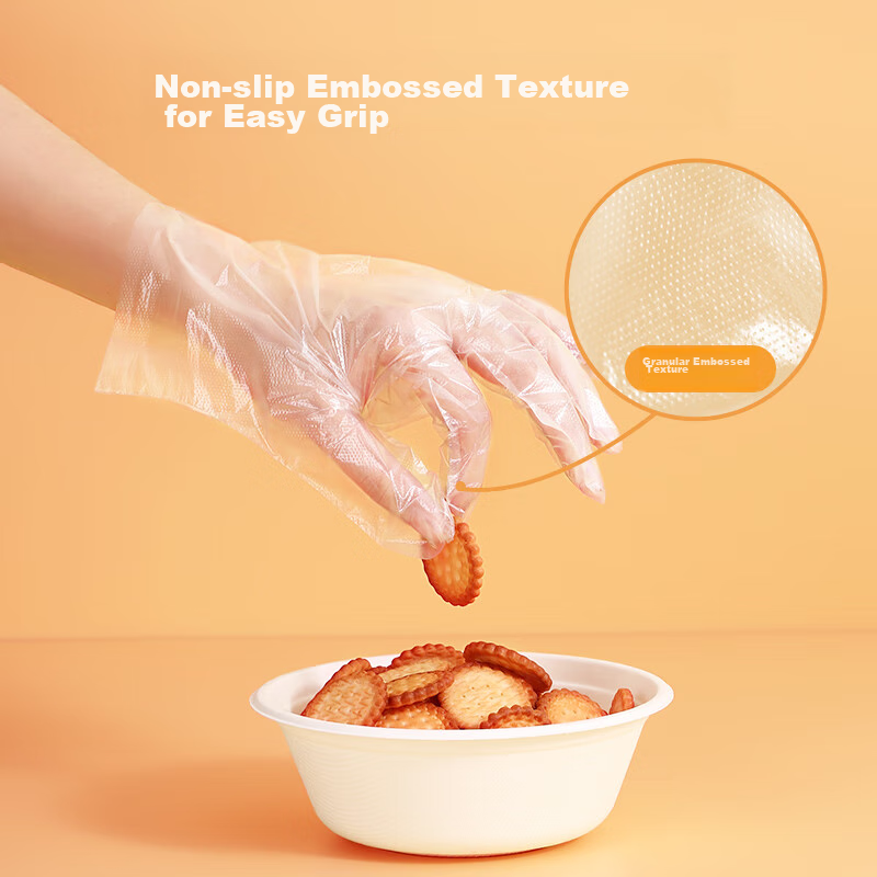 Meiliya Disposable Gloves, 300 Count, Food-Grade, Thickened PE, for Kitchen, Dishwashing, Household Cleaning, Waterproof, Oil-Resistant