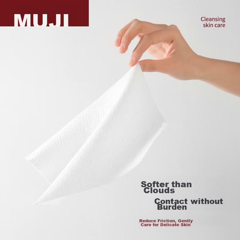 MUJI Disposable Facial Towel 3 packs*80 sheets Pearl Pattern Facial Towel Larger Size 20*20cm.